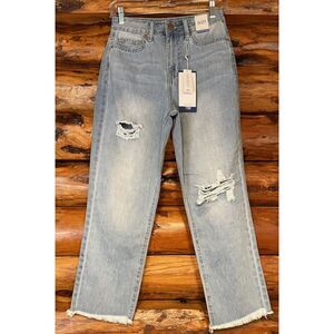 YMI Dream Fit Distressed Blue Jean High Rise‎ Anklet Straight Size 5/27-NWT